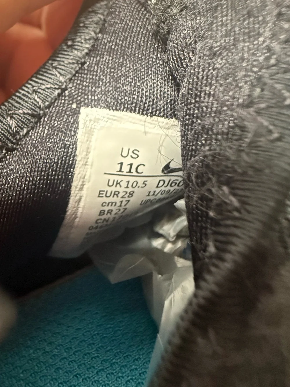 Nike Kids' Black/White Slip-On Athletic Shoes - 'Just Do It.' Size 11c